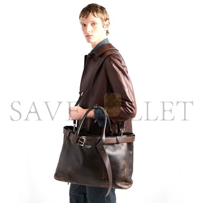 PRADA BUCKLE NAPPA LEATHER BAG WITH BELT 2VG126 (48*34*18cm)